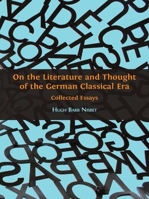 cover image of On the Literature and Thought of the German Classical Era